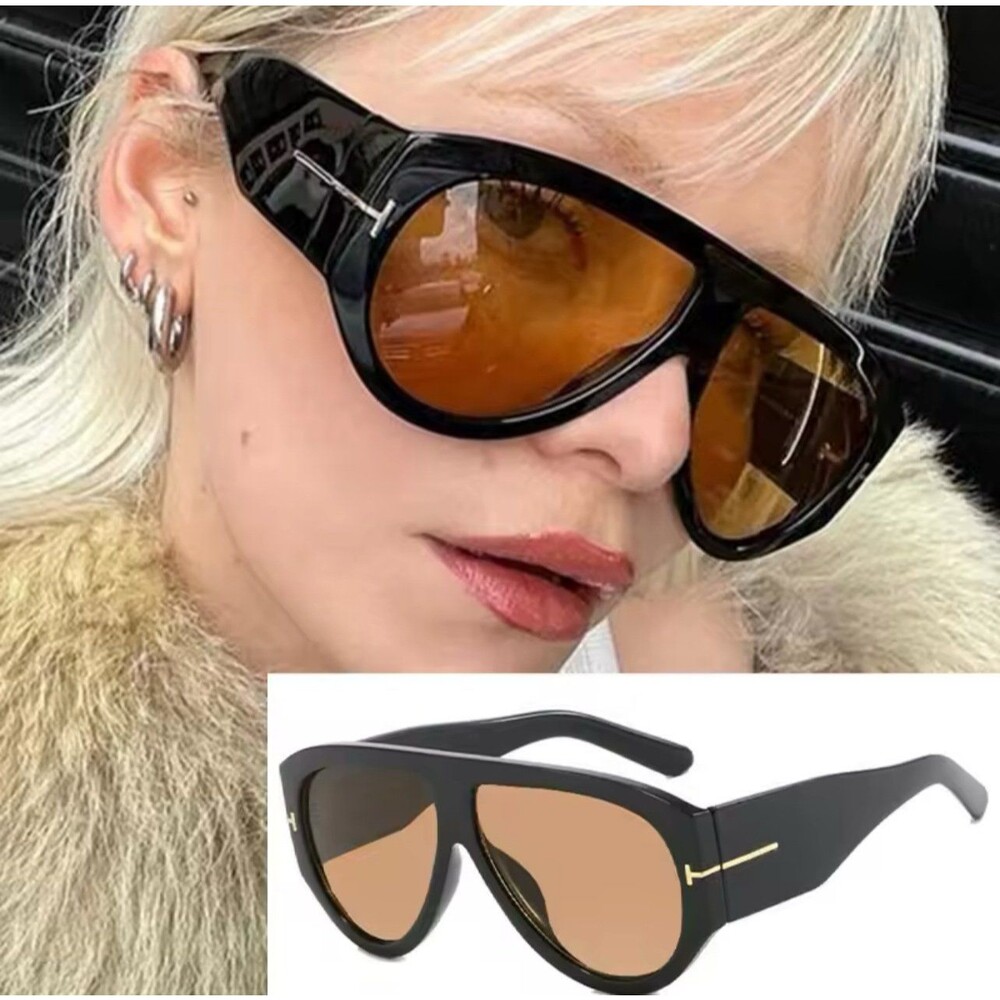 Vintage Luxury Brand Designer Oversized Pilot Sunglasses Women For Men Shades Bi - Picture 10 of 10
